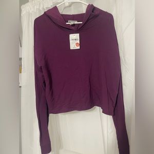 Forever 21 Cropped Open Back Hoodie Size L